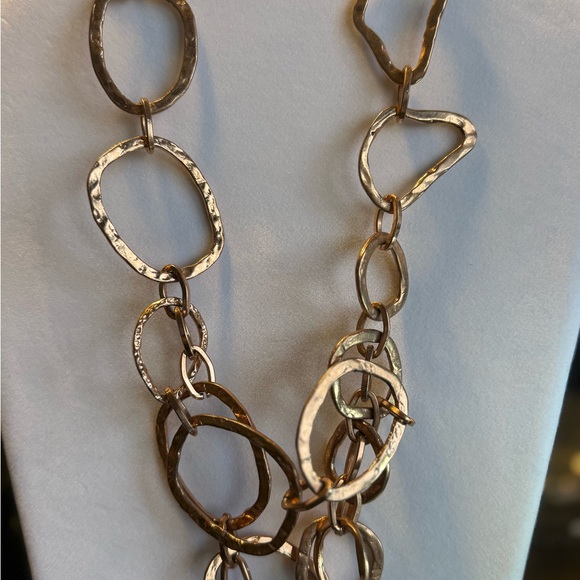 Diana Broussard Necklace Circa 2008, Metal Rose Gold Plated Large Links Designer - Picture 13 of 13